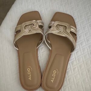 NEW Aldo Women's Eroka Gold Slide Sandals
